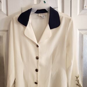 Jordan Vintage Ivory With Gold Blouse Size S